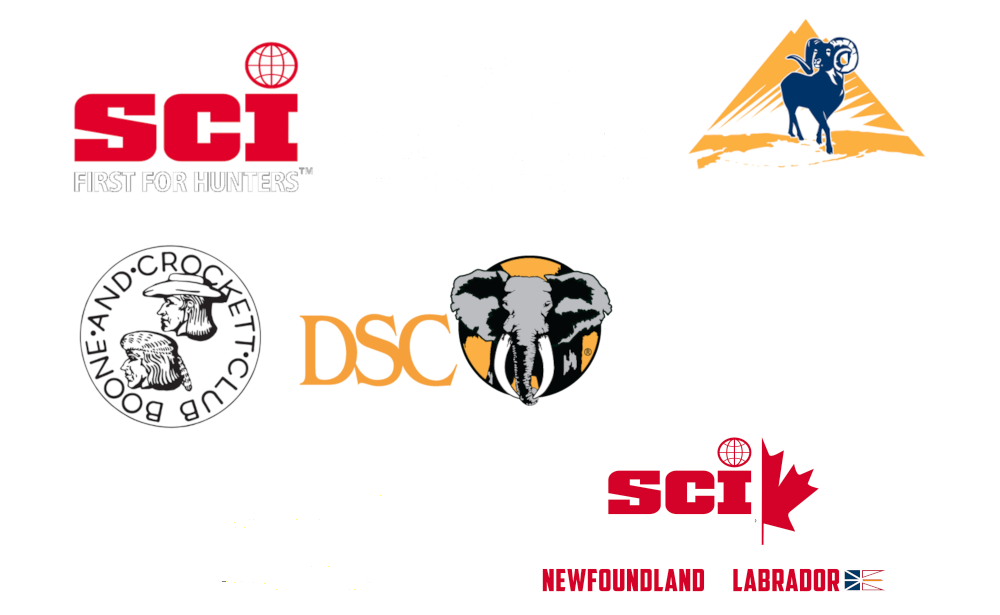 Collage of hunting and conservation logos.